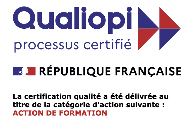 Qualiopi — processus certifié. La certification qualité a été délivrée au titre de la catégorie d’action suivante : ACTION DE FORMATION.